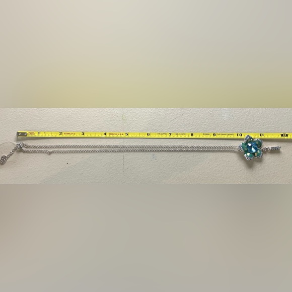 Stunning Blue/Green Swarovski Crystal Flower Necklace & Earring Set - Picture 6 of 8